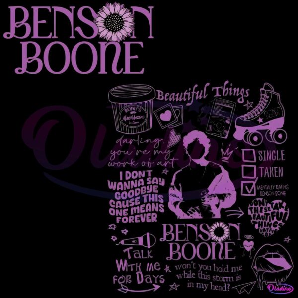 Benson Boone Quote Moonbeam Tour Merch PNG