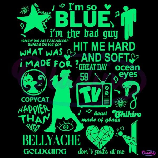 Billie Eilish Album Tracklist Song Lyrics Tour SVG