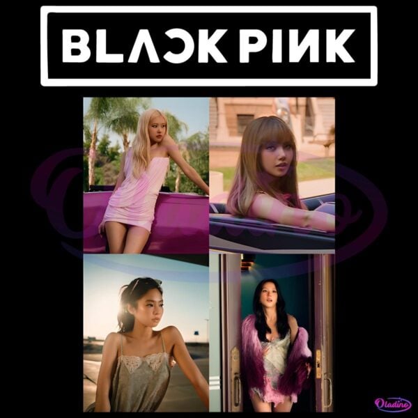Blackpink Photo Collage Retro Vibe Kpop Fan Art PNG