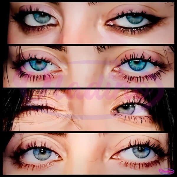 Blue Eyed Girl Close Up Aesthetic Portrait Eyes Collage PNG