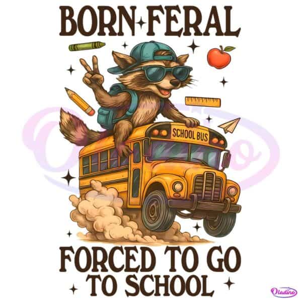 Born Feral Forced To Go To School Raccoon Bus PNG