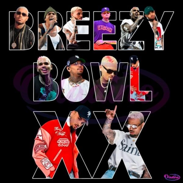 Breezy Bowl Xx Chris Brown Album Tour Digital Design Fan Gift Merch PNG