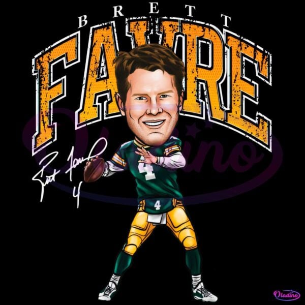 Brett Favre Green Bay Quarterback Cartoon Chibi Style PNG