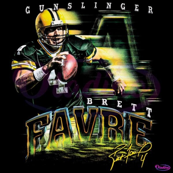 Brett Favre Green Bay Quarterback Gunslinger Grunge Graphic PNG