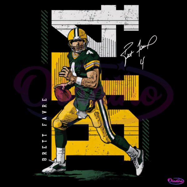 Brett Favre Green Bay Quarterback Number Four Name Bar Graphic PNG
