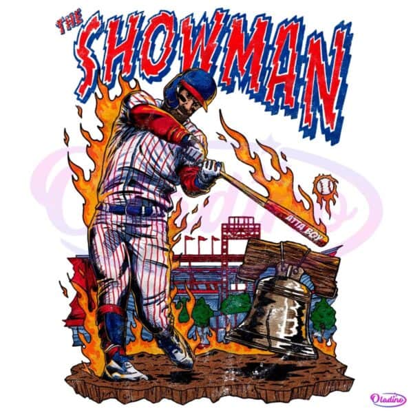 Bryce Harper The Showman Philadelphia Baseball Flaming Bat Liberty Bell PNG