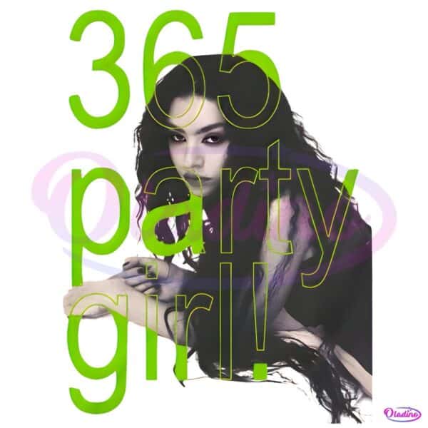 Charli Xcx 365 Party Girl Neon Green Typography PNG
