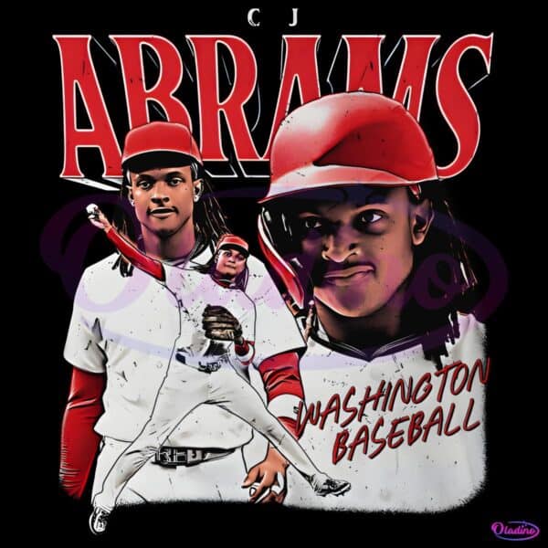 Cj Abrams Vintage Washington Baseball PNG