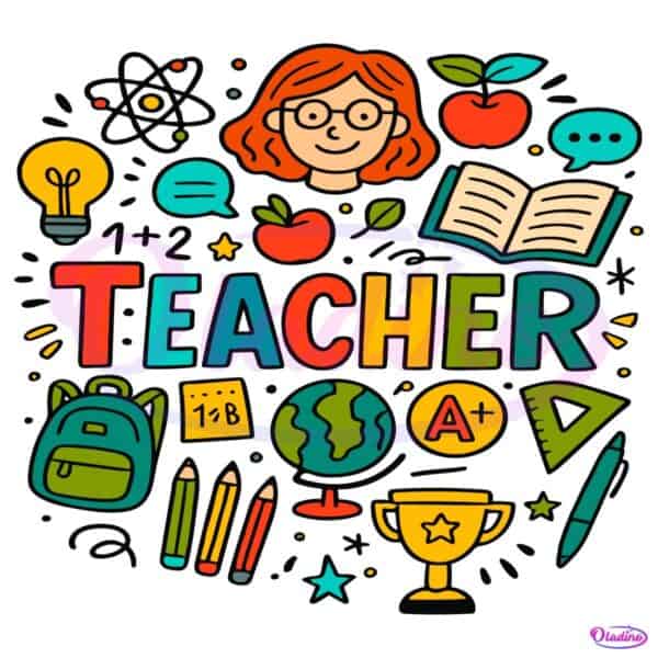 Cute Teacher Back To School Preppy First Day SVG