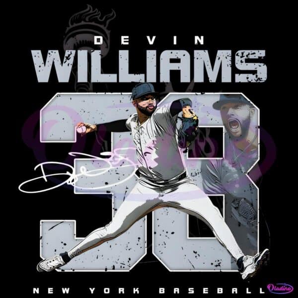 Devin Williams New York Baseball Number Style PNG