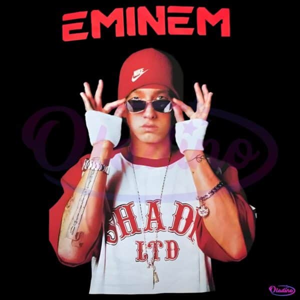 Eminem Shady Ltd Red Outfit Rap Icon Vintage Style PNG