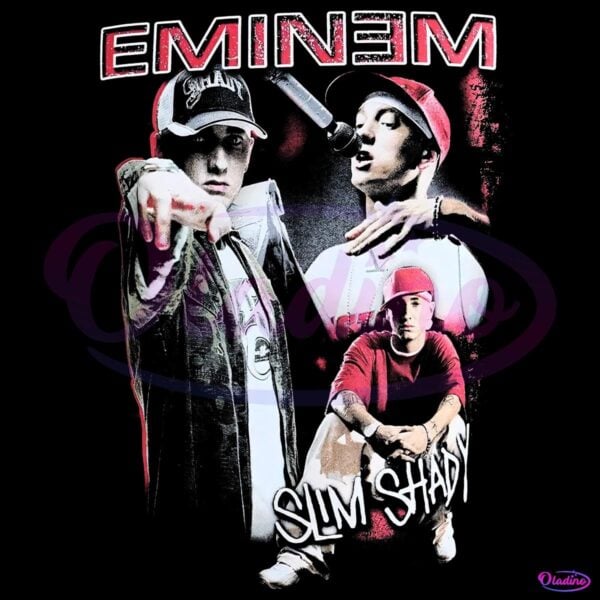 Eminem Slim Shady Red Black Vintage Rap PNG