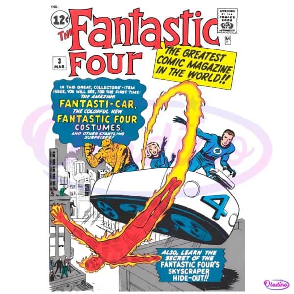Fantastic Four Comic Cover Vintage Marvel First Steps Retro Superhero PNG