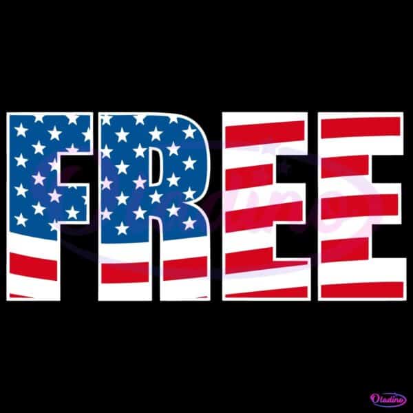 Free Text American Flag Fourth Of July Freedom SVG