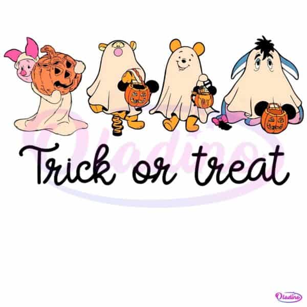 Funny Ghost Winnie The Pooh Cartoon Trick Or Treat PNG