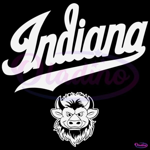 Indiana Hoosiers Script Logo With Mascot Head Vintage Style SVG
