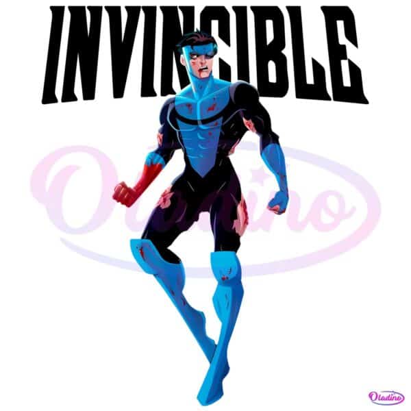 Invincible Superhero Battle Damaged Comic Art PNG