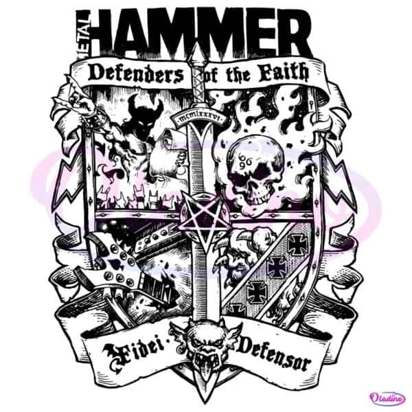 Judas Priest Defenders Of The Faith Skull Sword Crest SVG