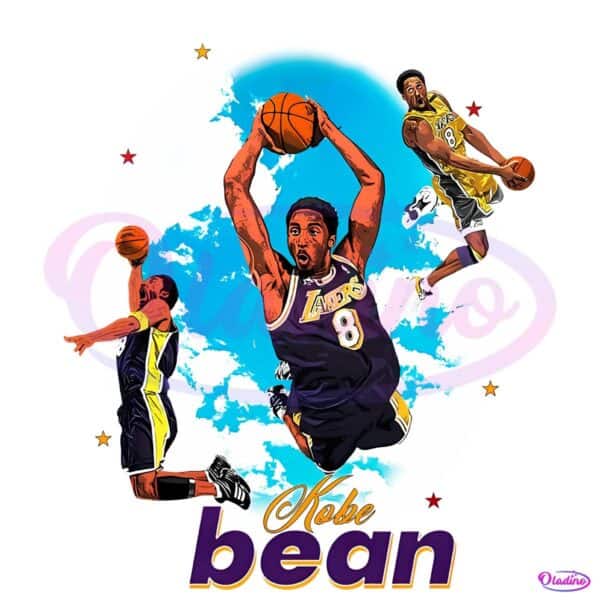 Kobe Bryant Bean Lakers Dunk Sky Vintage Graphic PNG