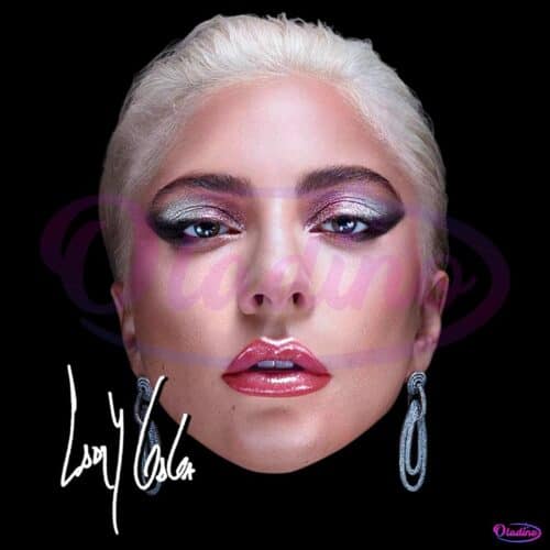 Lady Gaga Blonde Glam Makeup Close Up Portrait PNG