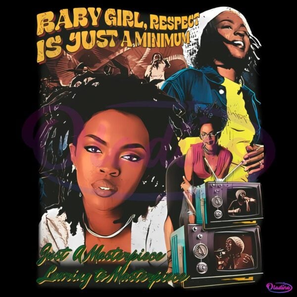 Lauryn Hill Baby Girl Respect Collage Graphic PNG