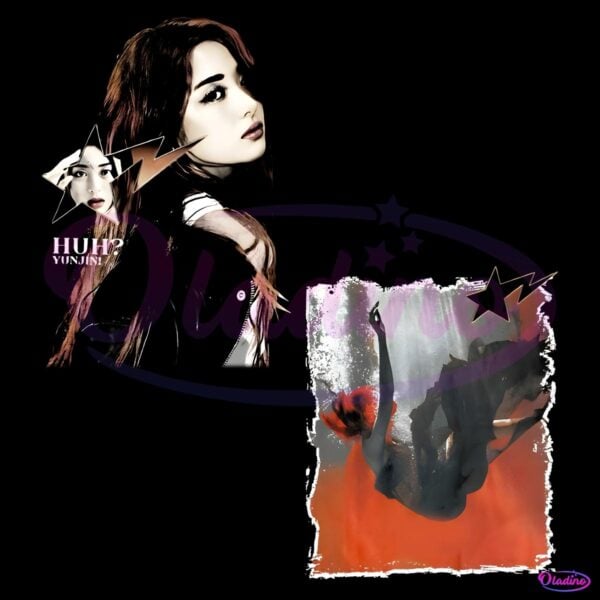 Le Sserafim Huh Yunjin Double Side Kpop Portrait PNG