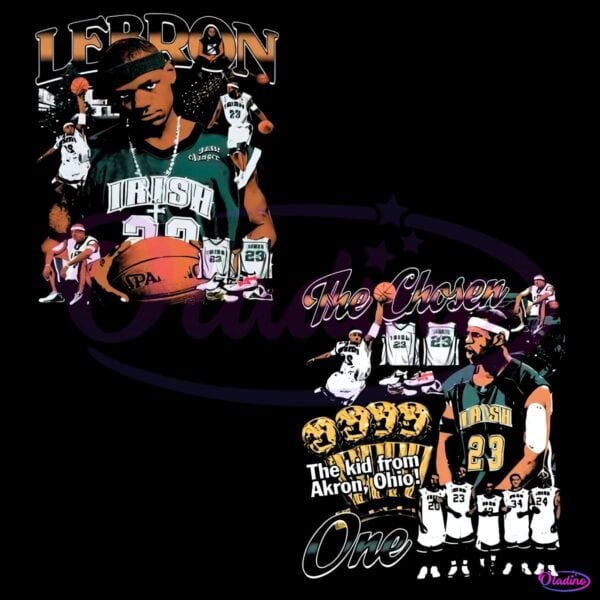 Lebron James Chosen One Vintage Youth Basketball PNG