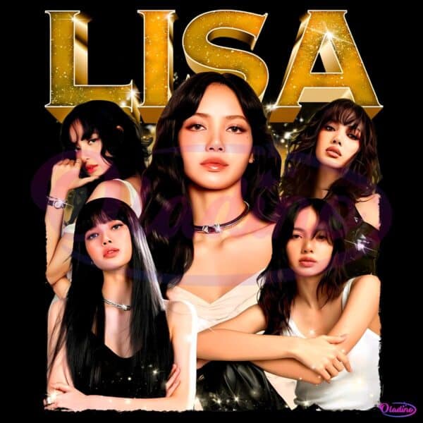 Lisa Bootleg Style Blackpink Vintage Kpop Fan Art PNG
