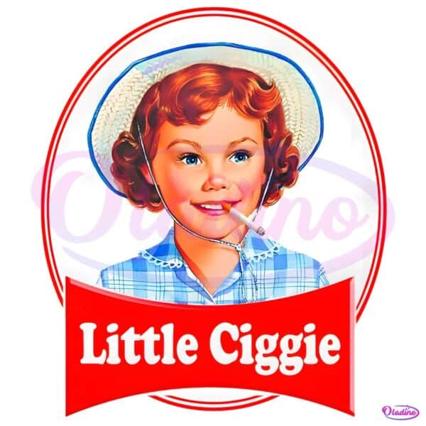 Little Ciggie Retro Smoking Girl Parody Illustration PNG
