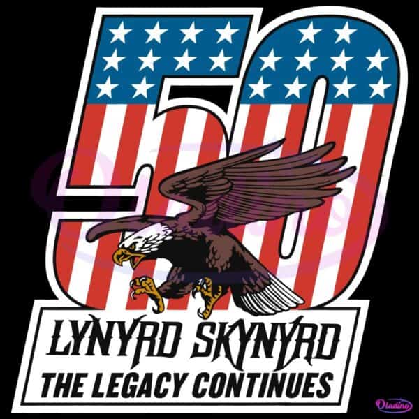 Lynyrd Skynyrd Eagle American Flag Legacy Tour 50Th Anniversary SVG