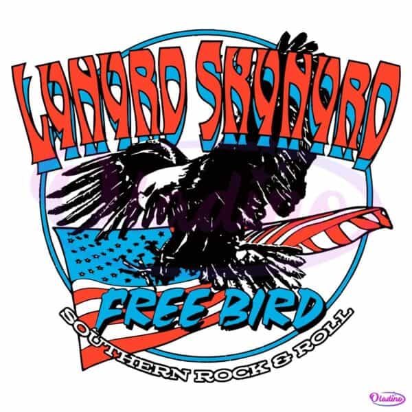 Lynyrd Skynyrd Free Bird Eagle American Flag Southern Rock Roll SVG