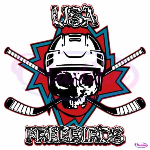 Lynyrd Skynyrd Usa Freebirds Patriotic Skull Hockey Fan SVG