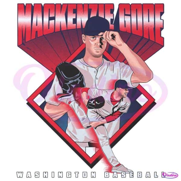Mackenzie Gore Washington Baseball Diamond Graphic PNG