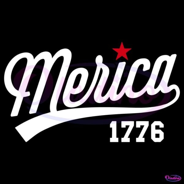 Merica 1776 Script Font Usa Patriotic Vintage July 4Th SVG