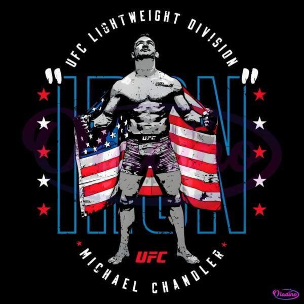 Michael Chandler Ufc Fighter American Flag Iron Style PNG