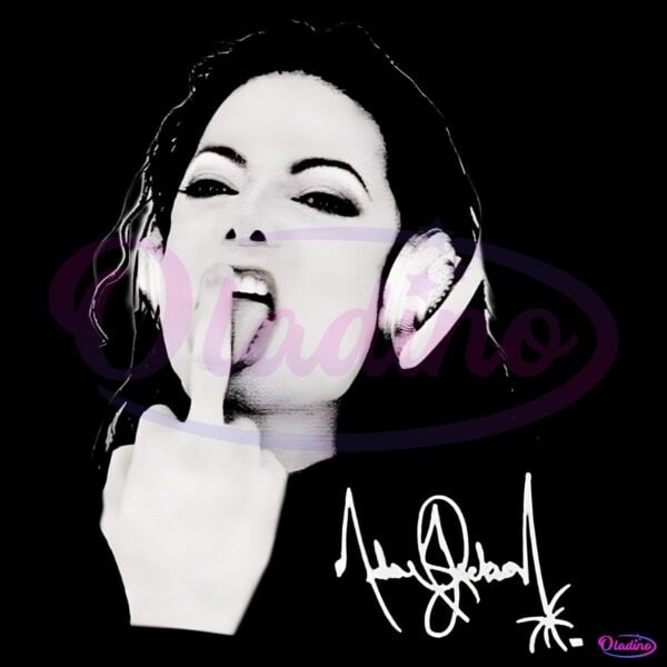 Michael Jackson Headphones Rebel Pose Streetwear PNG