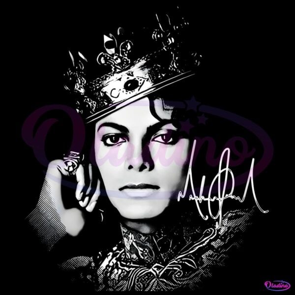 Michael Jackson King Crown Regal Signature Monochrome PNG