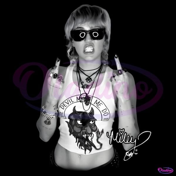 Miley Cyrus Rock Attitude Rebel Aesthetic Middle Finger Pose PNG
