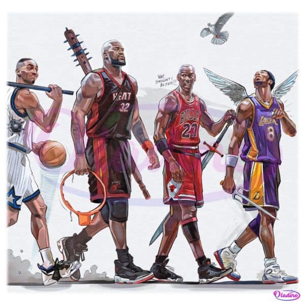 Nba Legends Warrior Style Jordan Kobe Shaq Penny PNG