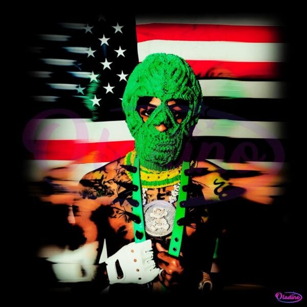 Nba Youngboy Masked Flag Rap Streetwear PNG