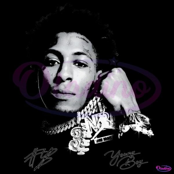 Nba Youngboy Monochrome Hip Hop Portrait Design PNG