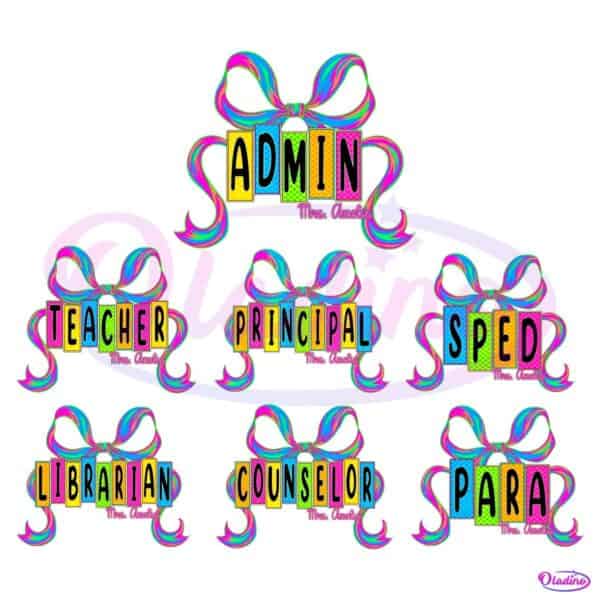 Neon Back To School Teacher Sped Counselor PNG Bundle