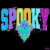 Neon Checkered Ghost Retro Spooky Halloween PNG
