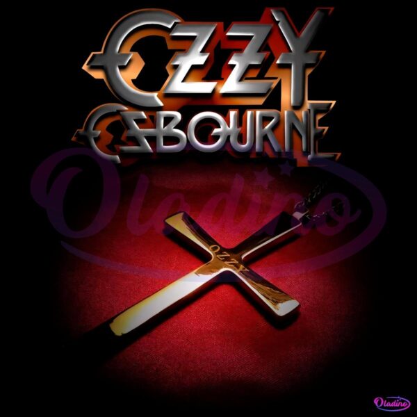Ozzy Osbourne Cross Necklace Red Spotlight Vintage Metal PNG