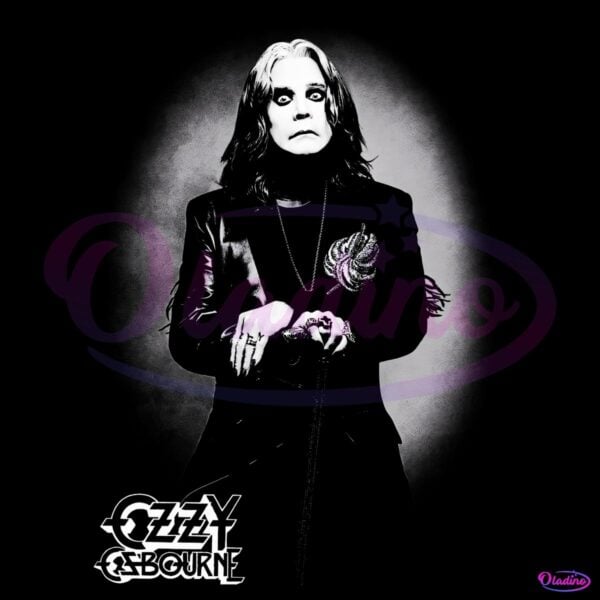 Ozzy Osbourne Gothic Black Outfit Spotlight Portrait PNG