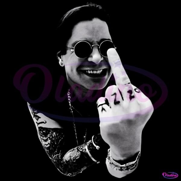 Ozzy Osbourne Rebel Middle Finger Black White Rock PNG