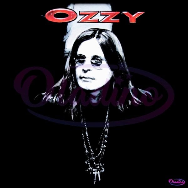 Ozzy Osbourne Red Logo Dark Rocker Portrait PNG