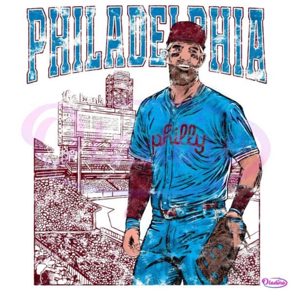 Philadelphia Baseball Player At The Bank Vintage Stadium Illustration PNG