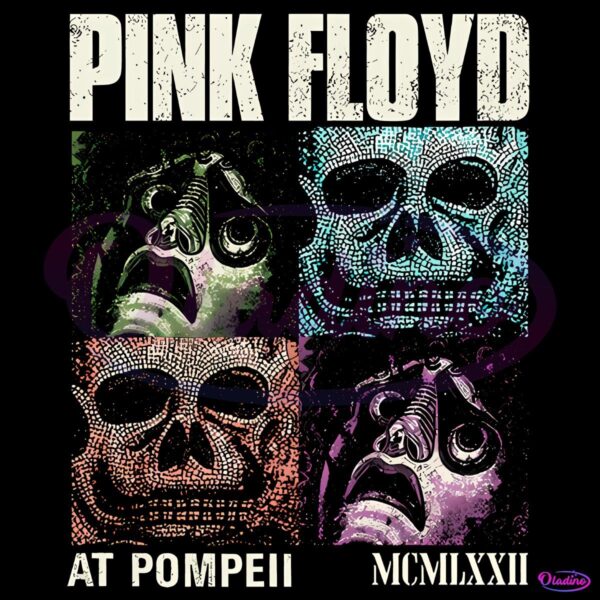 Pink Floyd At Pompeii Colorful Roman Masks Rock Band PNG