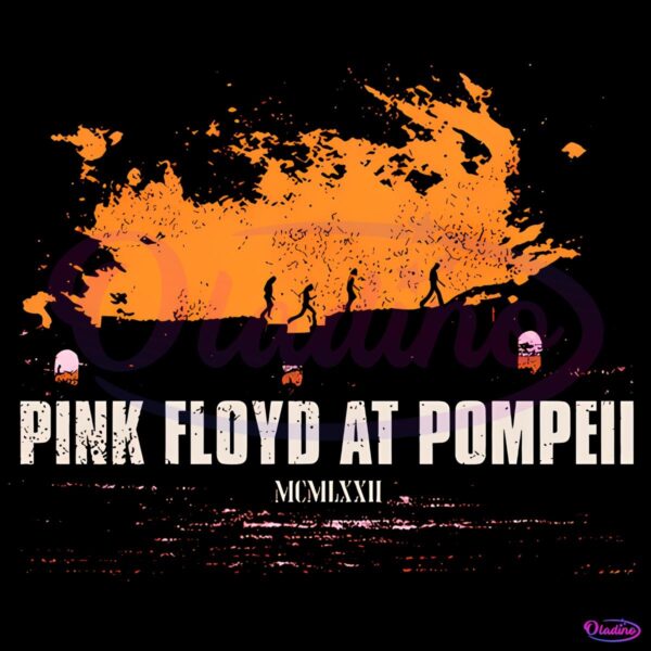 Pink Floyd At Pompeii Orange Sunset Silhouette Rock Tour PNG